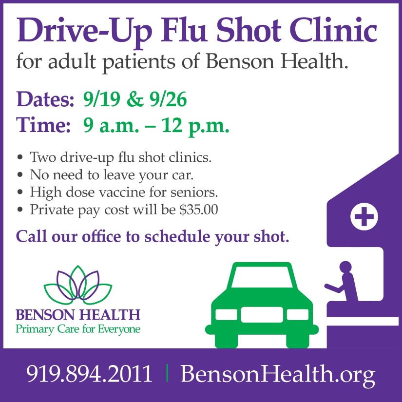 Drive-Up Flu Shot Clinic on September 19 & 26